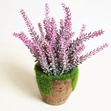 NIUA 造花 鉢植 人工観葉植物 鉢植え造花 手芸 綺麗 枯れない スーツ 家庭装飾品　雑貨 お誕生日 お祝い ギフト インテリア 飾り 3色 (パープル)