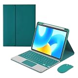 Xiaomi Mi Pad 7/7 Pro 11.2" 2024用キーボードケース、鉛筆ホルダー内蔵、Bluetoothマウス付きマグネット着脱式ワイヤレスバックライトキーボード,グリーン