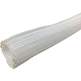 フック自己終了Braided Wrap Sleeving 2" - 100 Feet ホワイト BS-J-SCW-200-100-WT