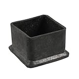 SODIAL(R)テーブル、椅子の足用のスクエア黒いのゴム50mmx50mm