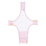 ベビー用入浴ネット ベビーバスネット ベビー入浴をサポート 滑り止め ベビーを保護 十字ネット スポンジ枕内蔵(ピンク)