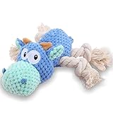 PAKESI 犬 噛むおもちゃ 玩具 犬用知育玩具 ぬいぐるみ 頑丈 噛む玩具 口臭除去 歯磨き 安全素材 ブルー