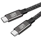 USB Type C ケーブル100W/ 5A PD対応急速充電 高耐久ナイロン編み Type C to Type C USBケーブル タイプC 充電ケーブル MacBook Pro、iPad mini 6、Matebook、iPad Pro 2018、Xperia、Galaxy等Type-c機種対応【映像出力に対応できません】 (1.5M)