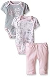 Calvin Klein ベビー女の子 プリントボディスーツ2枚とズボン1枚のセット ピンク 18ヶ月