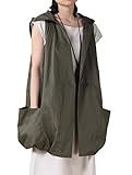 mordenmissレディースノースリーブコートベストパーカーチョッキAnoraks with Bigポケット US サイズ: L