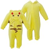 2017年 秋冬 ポケットモンスター ピカチュウ ベロア 着ぐるみカバーオール フィットオール My First Pokemon イエロー-ピカチュウ◇80cm