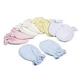 Baby Girl Boy Newborn Scratch Mittens pairs. 100 Cotton (White) by Just Too Cute
