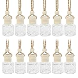 bylikeho 車用芳香剤ディフューザー 吊り下げ式車用芳香剤ディフューザー 車用ディフューザー エアフレッシュナー カーアクセサリー カーディフューザーボトル 空の香水ボトル オイルアロマテラピーガラスバイアル (ダイヤモンド)