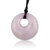 All Natural Asian Pearl Inspired Silicone Pendant Teething Necklace For Mothers To Wear-Donut Shaped