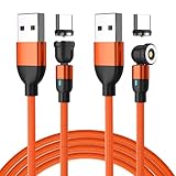 マグネット 充電ケーブル USB-C & USB-Cケーブル 対応 Type-C端子 540度回転可能 断線防止 防塵磁石Type-c機種対応 (2個マグネットコード&タイプCコネクタ2個) (0.5m*2)