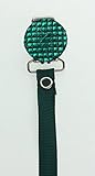 Hunter Quilted Crystal Solid Ribbon Pacifier Clip by Crystal Dream