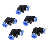 5個入り クイック継手 エア空気圧 配管継手 エルボー コネクタ L型 8mm-8mm