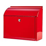 （OSJ)ポスト 宅配ボックス 郵便ポスト 郵便受け 壁掛け郵便ポスト 鍵付き郵便ポスト メールボックス POST (レッド)