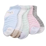 YUEHAO 子供のソックス メッシュ 綿 子供靴下 キッズ ソックス 5足 セット ホールネットワーク ベビーソックス ウサギ柄 mサイズ8～12歳に適用