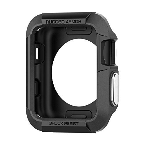 【Spigen】 Apple Watch ケース 落下 衝撃 吸収 Series 3 / Series 2 / Series 1 42mm 対応 ラギッド・アーマー SGP11496 (ブラック)