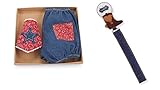 Baby Wild West Diaper Cover Cowboy Bandana Bib and Boot Pacy Pacifer Clip Set [並行輸入品]