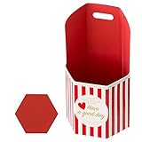 HEADS フラワーペーパーボックス ハートストライプ 赤-S (10枚) ESF-STS まとめ売り 5パック