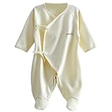 Aivtalk Newborn 100% Organic Cotton Footie Romper Layette Sleepwear Pajamas for 0-3 Months White by 