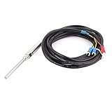 uxcell 熱電対 プラスチックシールド PT100 ブラック シルバートーン 1個入り
