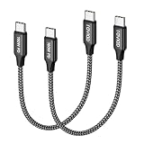 RAVIAD USB Type C ケーブル 短い 30CM 2本セット USB-C & USB-C ケーブル PD3.0 QC3.0 対応 100W/5A 急速充電 データ転送対応 高耐久ナイロン編み cタイプ iPhone 16 15, MacBook Pro, iPad, Galaxy S24 S23 S22 S21 S20, Huawei, Sony, Pixel タイプc機種対応