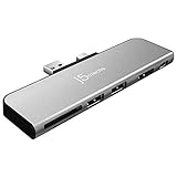 j5 create Surface Pro 4/5/6専用 ミニ ドッキングステーション マルチ ハブ 【4K Mini DisplayPort x 1、 4K HDMI x 1、 USB3.0 x 2 SD/MicroSD カードリーダー】 プラグ＆プレイ ドライバ不要 超スリム設計 アルミニウム筐体 シリコンパット付き JDD320S-EJ (シルバー)