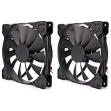 【スモールラボ】140mm 14cm 厚さ25mm 黒 ブラック ファン 3PIN ペリフェラル対応 発光なし ケースファン2枚セット