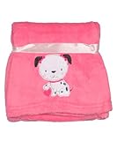 Baby Girl Hot Pink Puppy Blanket by Bon Bebe [並行輸入品]