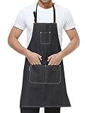 デニムエプロン レディース メンズ カフェ 飲食店 業務用 保育士 DIY ネットカフェ ファッション 3ポケット ブラック