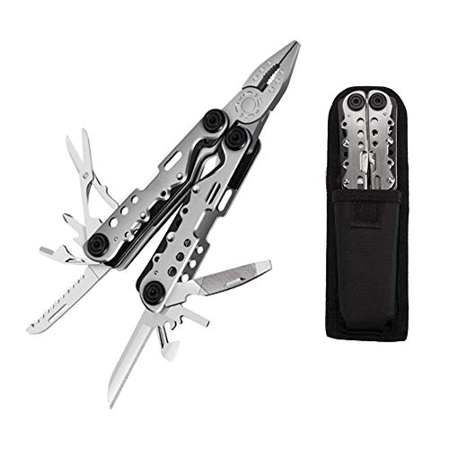 マルチツール Papake ペンチ ツール 多機能ペンチ 11-in-1一体化 折り畳サバイバルツール 安全ロック アウトドア ツール 防災グッズ キャンプ 登山 釣り 収納ケース付き 携帯に便利な