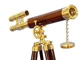 Hampton Nautical Floor Standing Brass/Wood Griffith Astro Telescope, 44", Brass [並行輸入品]
