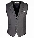 Menshow(メンズショウ) ベスト スリム 5ツボタン スーツ仕立て ジレベスト 尾錠付き ビジネス 業務用 スーツ 事務服 制服 Vネック buzhigrayXXL002