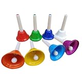 Asdays ミュージックベル ハンドベル 打楽器 カラフル ハンド式 8音セット