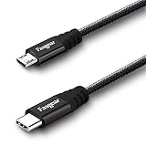 USB C to Micro USBケーブル 30cm マイクロUSB タイプC USB2.0 データ転送対応 ナイロン編み込み 高速充電 Galaxy S7 S6 HTC One 10対応 (ブラック)