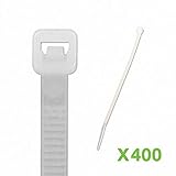 NavePoint 10 Inch Nylon Cable Wire Zip Tie 50 lbs - Natural White 400 Pack Lot Pcs Qty [並行輸入品]