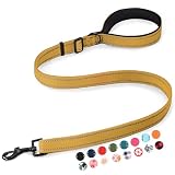 [2026最新型 犬用リード]BaoCheng 1本で110〜180cmまで長さ調節 小型犬/中型犬/大型犬用 定番リード ペット用品 通気性 散歩 可愛い クッション付きハンドル 小物取り付け可能(カーキ)
