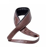 ギターストラップ ベースストラップ Guitar Strap,Soft Leather Guitar Strap&Bass Strap 幅9cm 長さ調整103-153cm 2つのギターピックを含みます(ブラウン)