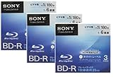 SONY ビデオ用ブルーレイディスク 3BNR1VCPJ6(BD-R 1層:6倍速 3枚パック) 【3点セット】