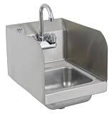 ロイヤルIndustries commercial-restaurant壁掛け式W / Handシンク蛇口、シルバー 12" Sink w/Faucet and Splatter Guard シルバー