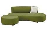大川家具 関家具 ソファ 3人掛け 幅189cm スツール付き スモスグリーン 208994+208997