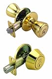 Design House 782789 Tulip 2-Way Latch Deadbolt and Entry Door Knob, Adjustable Backset, Polished Bra