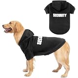 BINGPET 犬 服 ペット服 おしゃれ 犬の服 犬 パーカー フーディー 通気性 犬洋服 シャツ 秋冬衣装 春 ベスト スポーツ服 柔らかさ 薄く 袖あり お散歩 ポリエステル 犬用服 ドッグウェア タンクトップ SECURITY セキュリティ 文字プリント 小型犬 中型犬 大型犬 XLサイズ ブラック