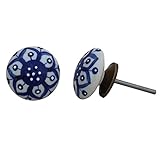IndianShelf 2 Pieceハンドメイドセラミックハンドル引き出しドレッサー引き出しキャビネットドアオンライン 20 Knobs of 1.5" CK-1129-1-20