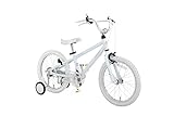 Arcoba 子供用自転車 18インチ ホワイト　幼児車 TEKTROブレーキ ホワイトパーツ ハイクオリティー子ども用自転車 補助輪付 子供 PRISM BLUE