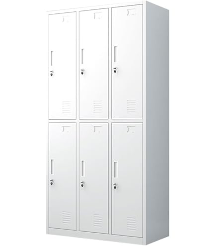 6人用ロッカー　鍵　スペアキー付き　スチール　幅90cm 高さ88.5cm Amazon.co.jp: ロッカー 6人用 3列2段 スチールロッカー オフィス