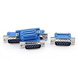 uxcell 　フラットリボンケーブルコネクタ　IDCタイプ　圧着コネクタ　D-SUB　DB15 15ピン　オス　5個