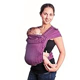 Hoppediz Hop-Tye Classic Baby Carrier Sling (Jacquard Darjeeling Purple) by Hoppediz