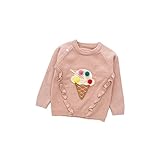 Pojour ベビー服 子供服 女の子ニットセーター 冬 防寒 かわいいアイスクリームセーター プルオーバー おしゃれトップス 暖かい 綿 厚手 ベビールームウェア 普段着 カジュアル 旅行 記念日 
