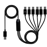 USB C Type-c マルチ充電ケーブル6タイプCケーブル 6 in 1 マルチType C 急速 1.5m/5FT 充電コード 1ポートデータ伝送 5ポート高速充電