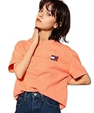 (トミーヒルフィガー) TOMMY HILFIGER オーバーサイズTシャツ DW0DW06813 M オレンジロゴ Tee カットソー カジュアル 半袖 Tシャツ トップス シャツ