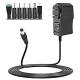 汎用5V ACアダプター 5V 2A 10W 電源アダプター センタープラス 出力プラグ外径5.5mm(内径2.1mm) 電源acアダプター PSE認証済み LEDテープ 防犯カメラ 無線ルーター LANルータ CDプレーヤー ブルートゥース スビーカー 用、7つのコネクタ付き